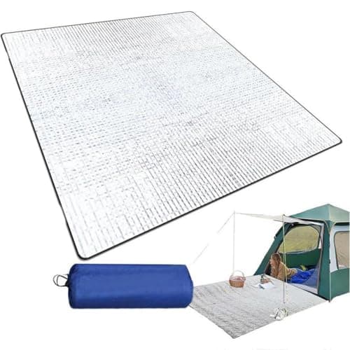 200x150cm Aluminum Camping Mat,Insulating Waterproof Thermal Foam Sleeping Mat,Insulating Foldable Foil Blanket for Outdoor Travel Picnic,Floor Mat, Foldable Tent Mat