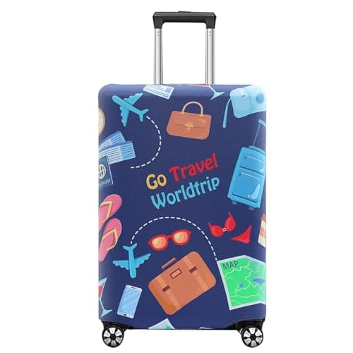 Amexo Suitcase Cover 18-32 Inch Travel Trolley Case Cover Elastic Polyester Luggage Cover Protectors Washable Suitcase Cover for Business Trip School Travel and Daily Using (S, 18-21Inch)