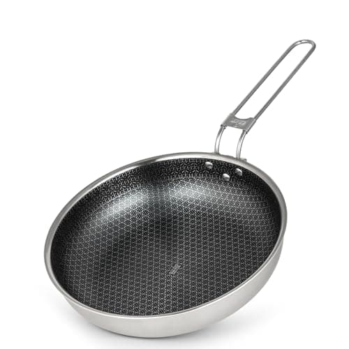 Campo Libre® Enzo Camping Cookware Set – Durable Stainless Steel Pots & Pan with ProCore Technology, Induction Compatible Outdoor Cooking Set, Compact Stackable Design, coated frying pan