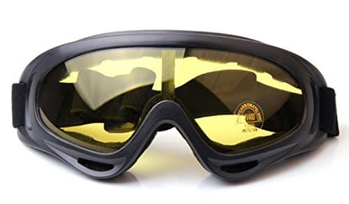 OYMI UV Protection Windproof Dustproof Outdoor Sports Ski Glasses Army Tactical Military Airsoft Goggles Snowmobile Bicycle Motorcycle Football Safety Glasses Protective Goggles (Black, Yellow)