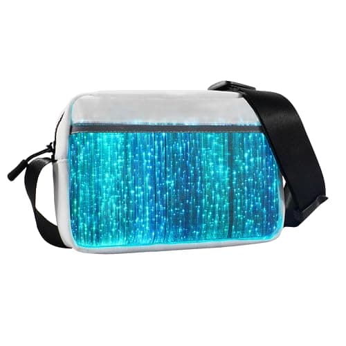 lumisonata Light up Purse Rechargeable LED Fanny Pack Unique Purses for Women Festival Essentials Rave Bag for Party, Disco, Carnival (White)