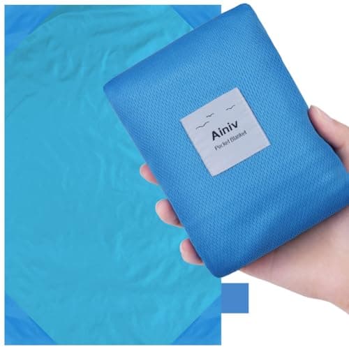 Ainiv Picnic Blanket, Mini Pocket Beach Mat 200 x 210 cm (5-8 People)