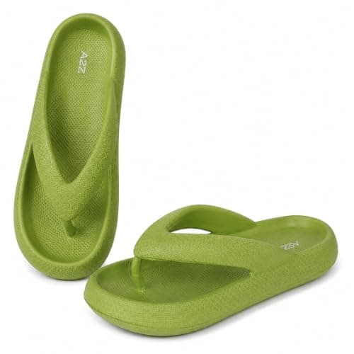A2Z Women EVA Flip Flops Lightweight - Slider LDS 1304 Olive 5/6 UK