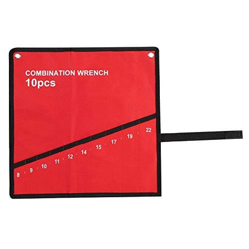 Nikou Wrench Roll, Multi Pocket Roll Up Tools Storage Bag Canvas Organizer, Wrench Tool Holder Screw Driver Mat Spanner Organiser Bags for Spanners (10 Pockets)
