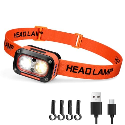 DARKBEAM LED Head Torch High Lumens USB Rechargeable Dual Lights Headlamp