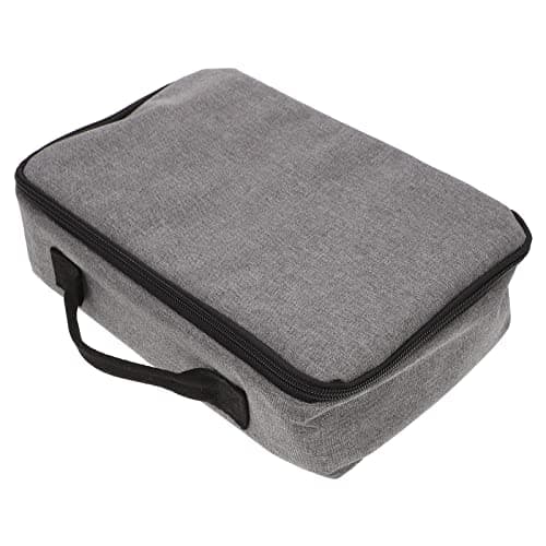 MOLUCKFU Portable Photo Printer Carrying Case for Cp1300, Grey Fabric Storage Bag with 4k Projector Pocket, Travel Organizer Compatible with Handheld Photo Printers, Electronics Travel