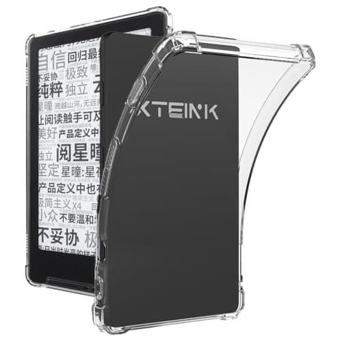 KZIOACSH Case for Xteink X4 eReader 4.3 Inch, Ultra Slim Reinforced Corners Shockproof Drop Protection Flexible Soft TPU Skin Bumper Cover,Transparent