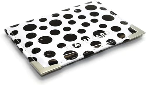 HITHIKA - New Leather Oyster Travel Card Bus Pass Holder Wallet Rail Card Cover CASE (White Polka Dot)