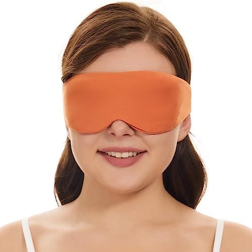 ALASKA BEAR Side Sleeper Sleep Mask, Patented, 100% Blackout (Tangerine)