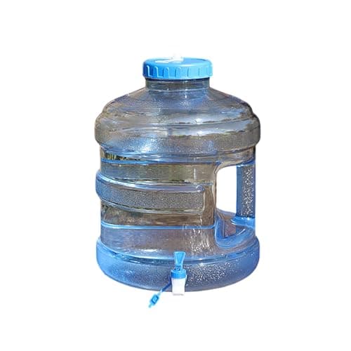 Water Bottle with Screw Cap, 5L Water Bottle Food Grade Plastic 1.3 Gallon Jug Container Carry Handle for Sports Outdoor Travel Camping Residential Commercial Use Supplies (A, 26x26x34cm)