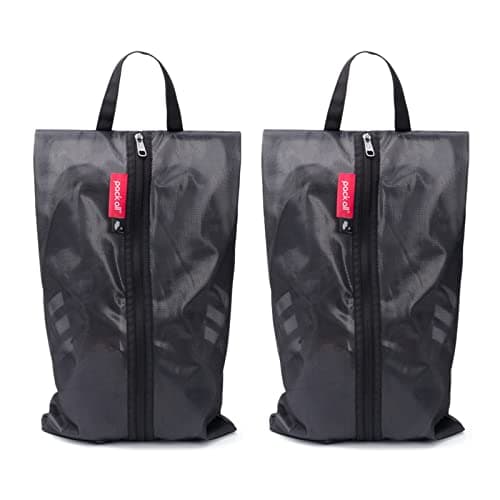 pack all Plus-Sized Shoe Bags for Travel, Water Resistant, 2 Pack, Black