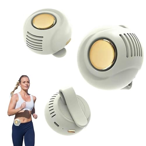 YSINOBEAR Clip On Waist & Neck Fan,Small Clip Fan,Portable Silent Mini Bladeless Whirlwind for Waist Clip,Ultra-Quiet 3-Speed Cooling Fan for Outdoorr/Travel/Office/Shirt (Beige)