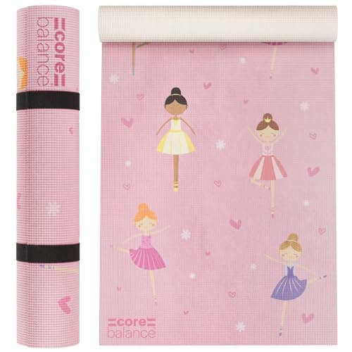 Core Balance Kids Yoga Mat, 152cm x 60cm, Ballerina Pattern