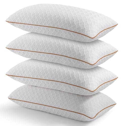 Twirest Pillows 4 Pack Shredded Cooling Memory Foam Pillows, 51x66cm