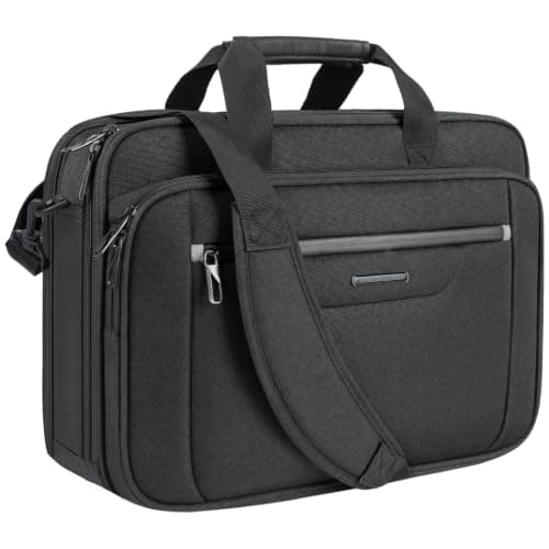 VANKEAN Laptop Briefcase Premium Laptop Case Fits Up to 17.3 Inch Business Shoulder Bag Laptop Expandable Water-Repellent Messenger Bag for Men/Women Computer Bag for Travel/Business/Black-Grey