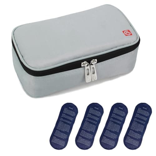 ALLCAMP Small Insulin Cooler Bag for Travel Light Gray