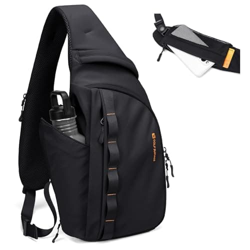 GOLF SUPAGS Sling Crossbody Bag for Men Women Tactical Shoulder Daypack Anti-Theft Cross Body Chest Bags for Casual Travel Hiking Sport Gym Motorcycle (Black)