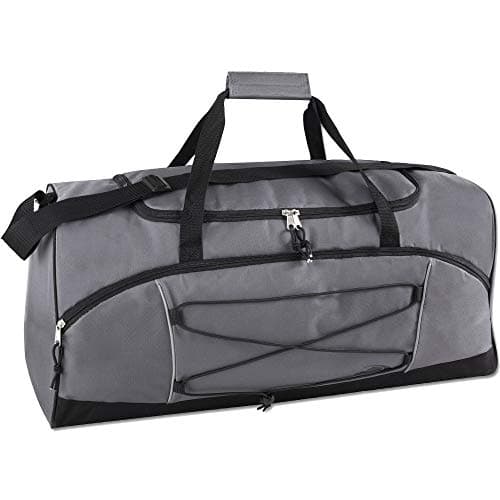 60 Litre Duffle Bag – Heavy Duty Extra Large Sports Gym Equipment Travel Duffel Bag for Men and Women (Grey)