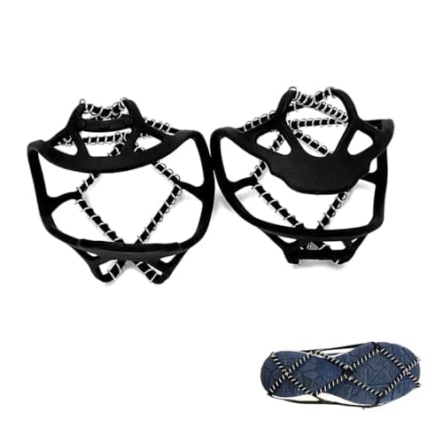 Hopzab Stainless Steel Non-Slip Ice Gripper for Shoe, Universal Gripper Spikes for Outdoor Winter Hiking Walking Jogging Fishing.