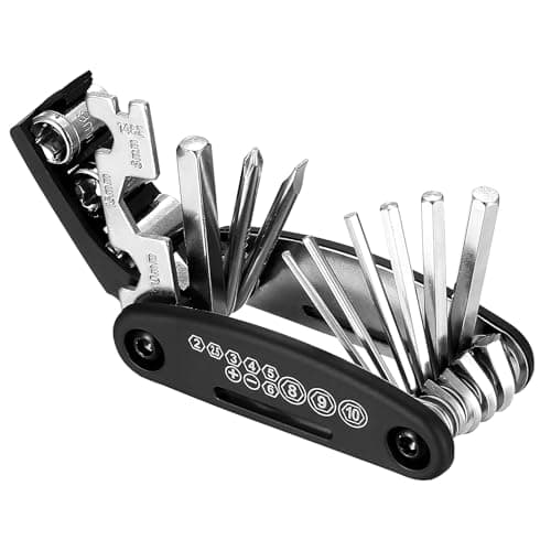 16-in-1 Bike Repair Set, Multi Functional Gear, Multitool Kit, Folding Pocket Function for Mountainbike E Bike Tool Set