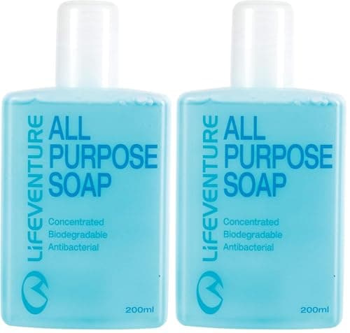 Lifeventure All Purpose Biodegradable and PH balanced Bottled Soap Ideal For Travel, Camping And Wilderness (200ml) (Pack of 2)