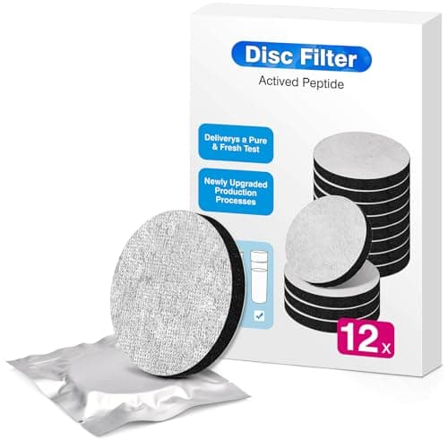 OHFAMO 12 Pack MicroDisc Water Filters Compatible with Brita Fill&Go Bottles, Individually Packed Replacement Filter Discs, Reduce Chlorine, Microparticles, Unwanted Taste and Odours