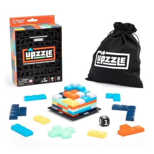 Learning Resources Upzzle Strategic Stacking Puzzle Game, Ages 7+, Brain Teaser for Kids, Logic & Problem Solving Travel Game for 2 Players