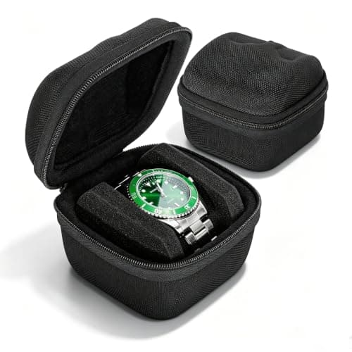 LASUK 1 Slot Watch Case, Portable Hard Storage Box, Black