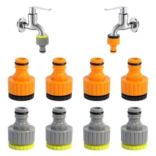 HURODZ Hose Tap Connector, 12 Pack 2in1 Universal Tap Connector