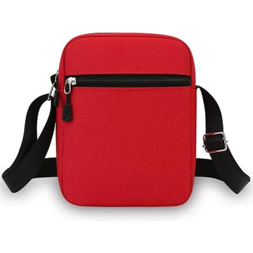 Women Cross Body Bag, Nylon Crossbody Shoulder Bag, Small Messenger Bag with Zipper and Adjustable Strap, Lightweight Phone Bags for Women, Casual Chest Sling Bag for Travel Outdoor Daily Use (Red)