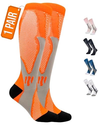 360 RELIEF 1 Pair Compression Socks for Women & Men - Graduated Support - Ideal for Running, Travel, Pregnancy, 15-20 mmHg, XXL, Blue