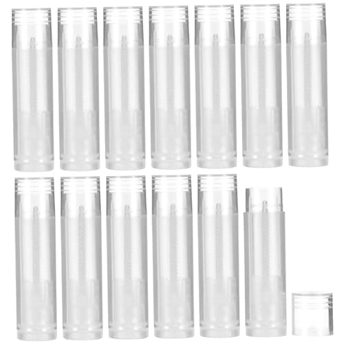 Empty Lip Balm Tubes 50pcs Plastic Push Wheel Refillable Mini Containers