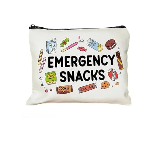1Pc Snack Bags, Multi Purpose Portable Travel Pouches for Toiletries Funny Snacks Canvas Bag Snack Storage Bags, Suitable for Travel Storage or Gift Giving Emergency Snacks Bag
