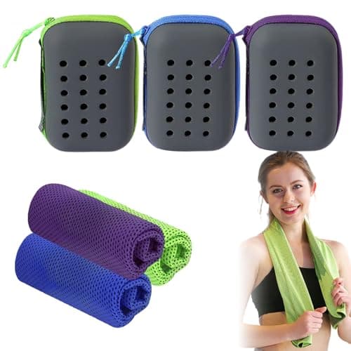 HXSYKJDM Cooling Towels 3 Pack, Green Grey Blue