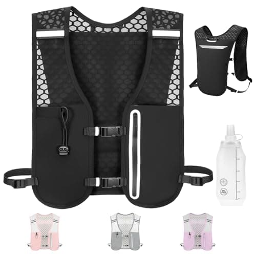 Kartoiy Running Vest Women with Water Bladder, Adjustable Running Hydration Vest Mens, Lightweight & Breathable Hydration Backpack for Trailrunning Hiking Marathon Cycling(Black)