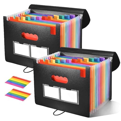 Somnr Accordion File Organiser 13 Pockets, File Folders for Paperwork A4