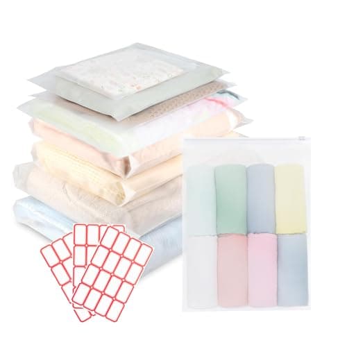 KINETOX 40PCS Reusable Ziplock Bags Large 20 x 30 cm Frosted Waterproof Plastic Clothes Bags Hospital Bag Organiser Pouches Zip Lock Travel Bag for Wardrobe Cosmetics Shoes Suitcase Organiser