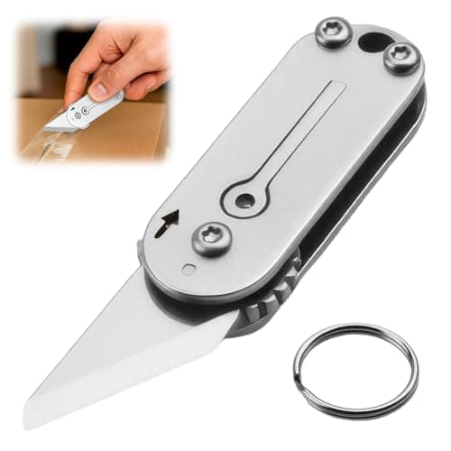 Multi Mini Pocket Box Opener, Small Pocket Multi Tool, Folding Utility Multitool, Titanium Box Tool, EDC Gadgets Outdoor Camping, DIY, Gift for Men