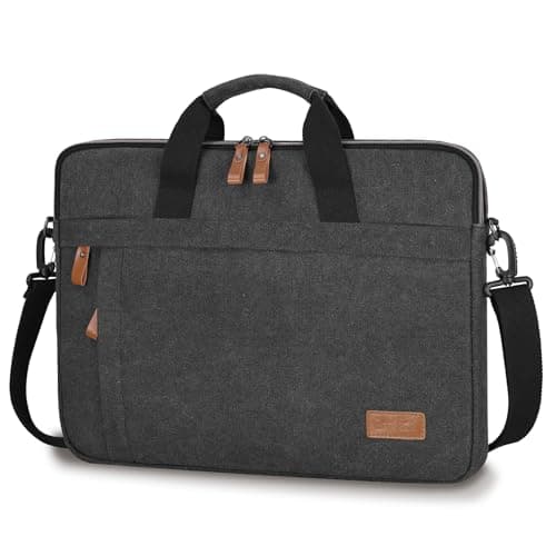 Estarer Laptop Messenger Bag 17-17.3 Inch Mens Satchel Shoulder Bag for Work (Grey-slim, 17-17.3 Inch)