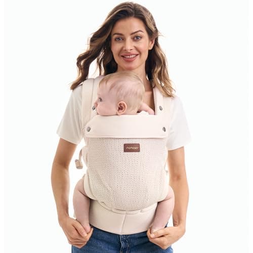 Momcozy Baby Carrier for 3-24M/3.2-20kg, Waist 64-127cm, Air Mesh-Apricot
