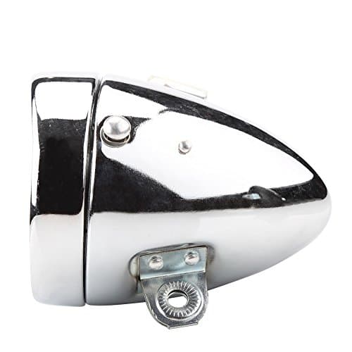 Qcwwy Vintage Bike Headlight 6 LEDs, 30 Hour Run, Stainless Steel (Silver)