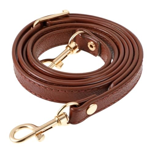 PEOVLVN Leather Purse Strap, Purse Straps Replacement Crossbody Bag Strap with Metal Buckles Long Adjustable Purse Straps for Handbags and Crossbody Bag Accessories(Brown)