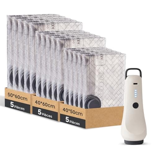 Vacuum Storage Bags,Wireless Electric Air Pump, Portable Electric Pump Vacuum Bags - Maximize Space for Travel & Home (5x 40x50cm, 5x 40x60cm, 5x 50x60cm)