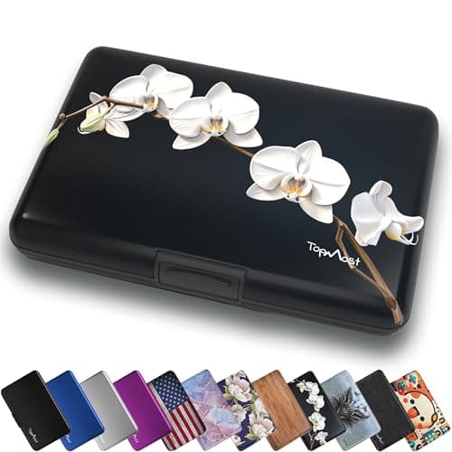 TopMost RFID Blocking Aluminum Credit Card Holder for Men & Women - Slots for 12 Cards & Tickets, Orchid, Small, Card & Cash Holders