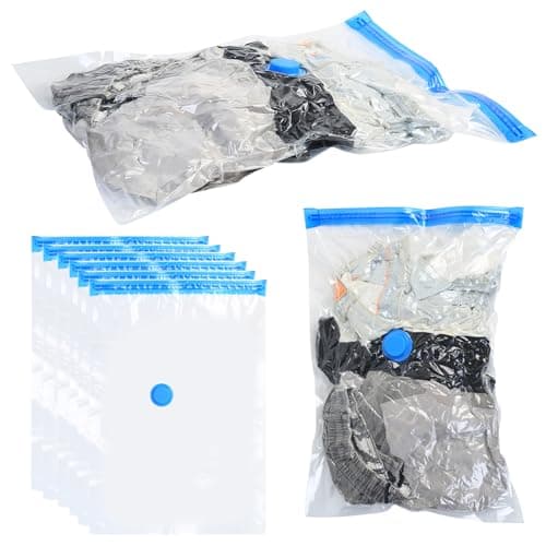 Tenbrachian 8 Pcs Space Saver Bags Vacuum Storage Bags Small Compression Zipper Storage Bags Vacuum Pack Bags for Clothes, Vacuum Bags for Clothes Travel Home, with Airtight Valve, 60 x 40 cm