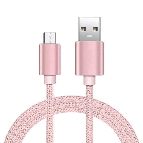 iTechCover Braided USB Cable Charging Cord/Charger Power Lead Wire Compatible with Juice Jumbo Marshmallow Speaker/Rose Gold / (1m / 3.3ft)
