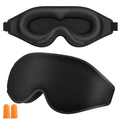 URAQT 100% Blackout Sleep Masks, 3D Adjustable Deep Eye Mask, Zero Pressure Sleeping Eye Mask, Ergonomic Design, Unisex for Sleeping, Nap, Travel
