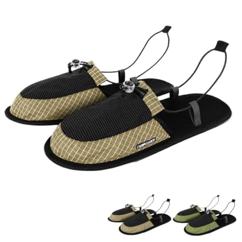 Ultralight Foldable Camp Shoes Portable Slippers for Hiking (Yellow x_l)