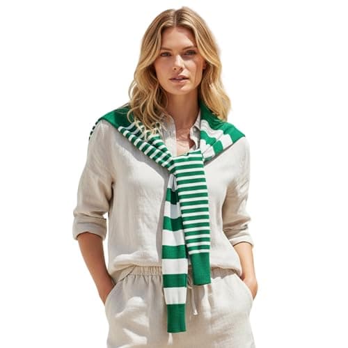 Goodfugui Women Versatile Sweater Knitted Knotted Shawl Wraps Tops Blouses Casual Scarf Cape Shoulder Tops Accessories (A-Emerald Green, One Size)