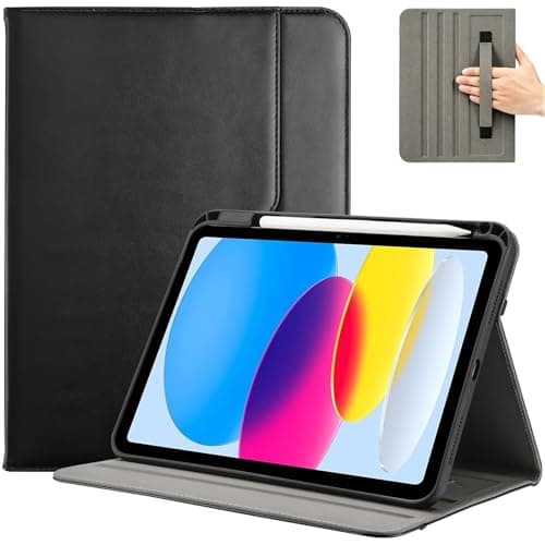 ProCase Leather Case for iPad A16 11th Gen 2025/10th Gen 2022 -Black